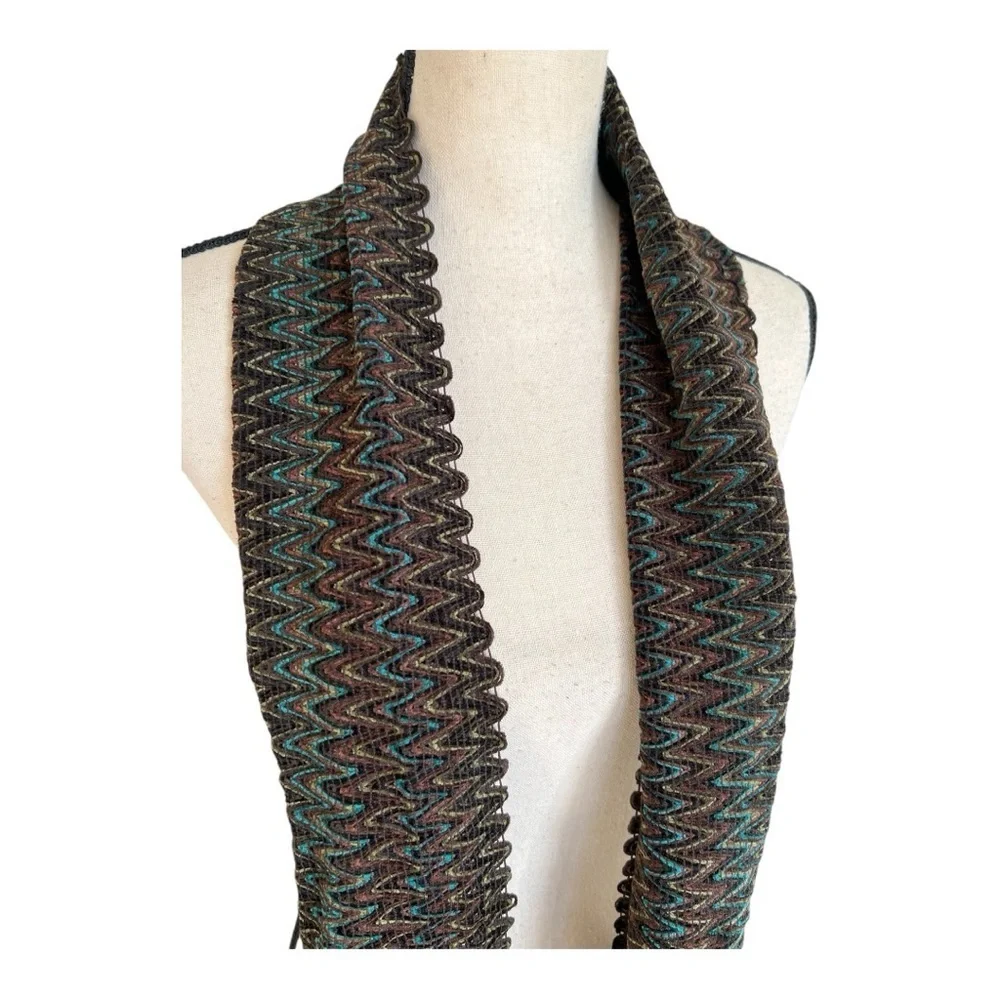 Filatess Multicolored Crocheted Como Italia infinity Scarf
